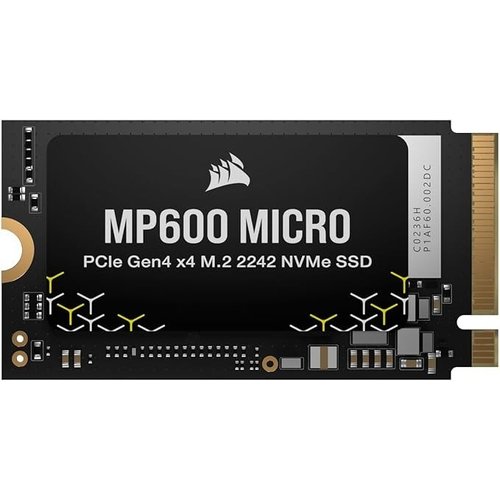 CORSAIR MP600 MICRO 1 TB (CSSD-F1000GBMP600MCR) – SSD NVME PCIE 4.0 X4 M.2 2242 COMPACTO, LECTURA HASTA 5.100 MB/S, ESCRITURA 4.300 MB/S, IDEAL PARA CONSOLAS Y ULTRACOMPACTOS