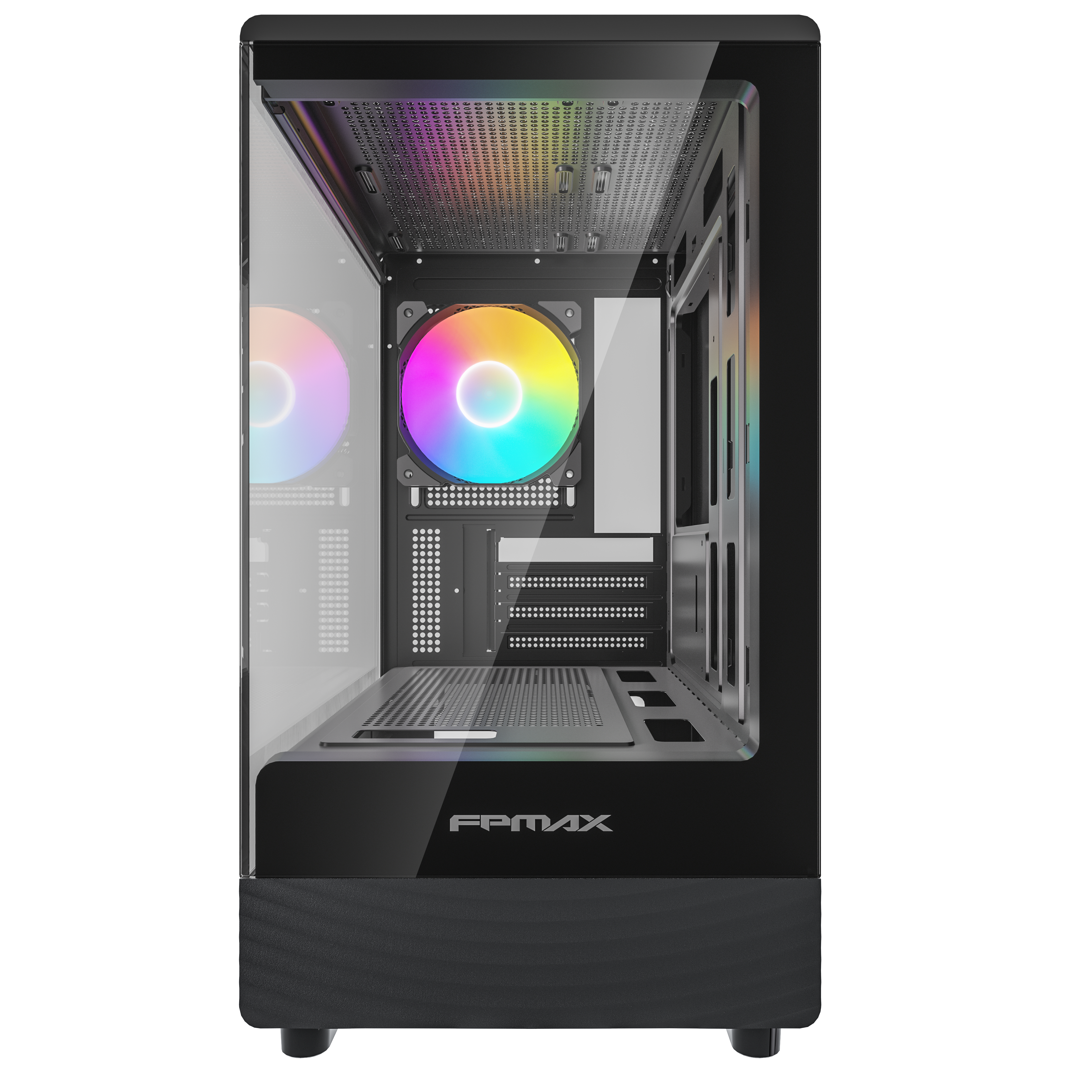 CASE MATX FISH, DIAMOND R2M NEGRO, Case sin Fuente, 1xUSB 2.0, 1xUSB 3.0, 1xTRRS, VT frontal y lateral, CHASIS superior y posterior., Medidas: 345 x 218 x 400mm, 2x3.5HDD, 1x2.5SDD interno