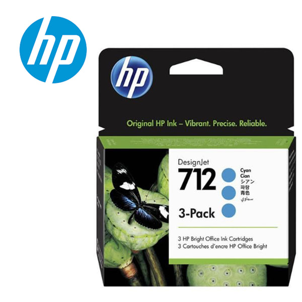 HP 712 3ED77A – PAQUETE DE 3 CARTUCHOS DE TINTA 29 ML CADA UNO ALTA CAPACIDAD COMPATIBLE CON IMPRESORAS HP IMPRESIÓN CONFIABLE Y DURADERA