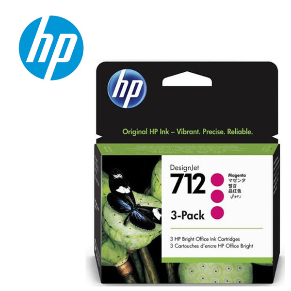 HP 712 3ED78A – PAQUETE DE 3 CARTUCHOS DE TINTA 29 ML CADA UNO ALTA CAPACIDAD COMPATIBLE CON IMPRESORAS HP IMPRESIÓN CONFIABLE Y DURADERA