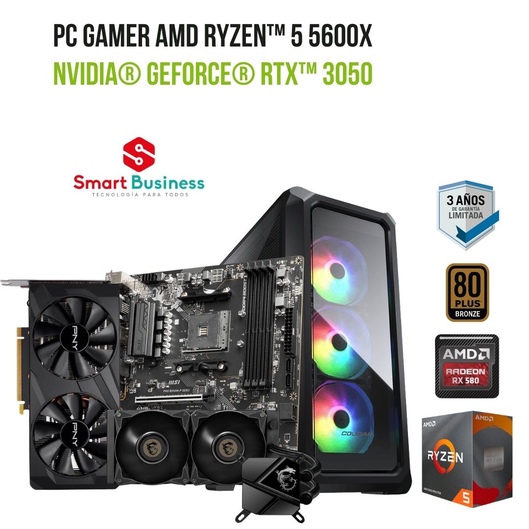Pc Gamer Amd Ryzen™ 5 5600X - T. Video Nvidia® Geforce® Rtx™ 3050 - SMART BUSINESS