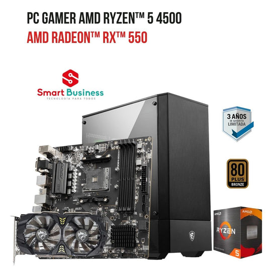 PC Gamer AMD Ryzen™ 5 4500 - T. Video AMD Radeon™ RX™ 550 - SMART BUSINESS