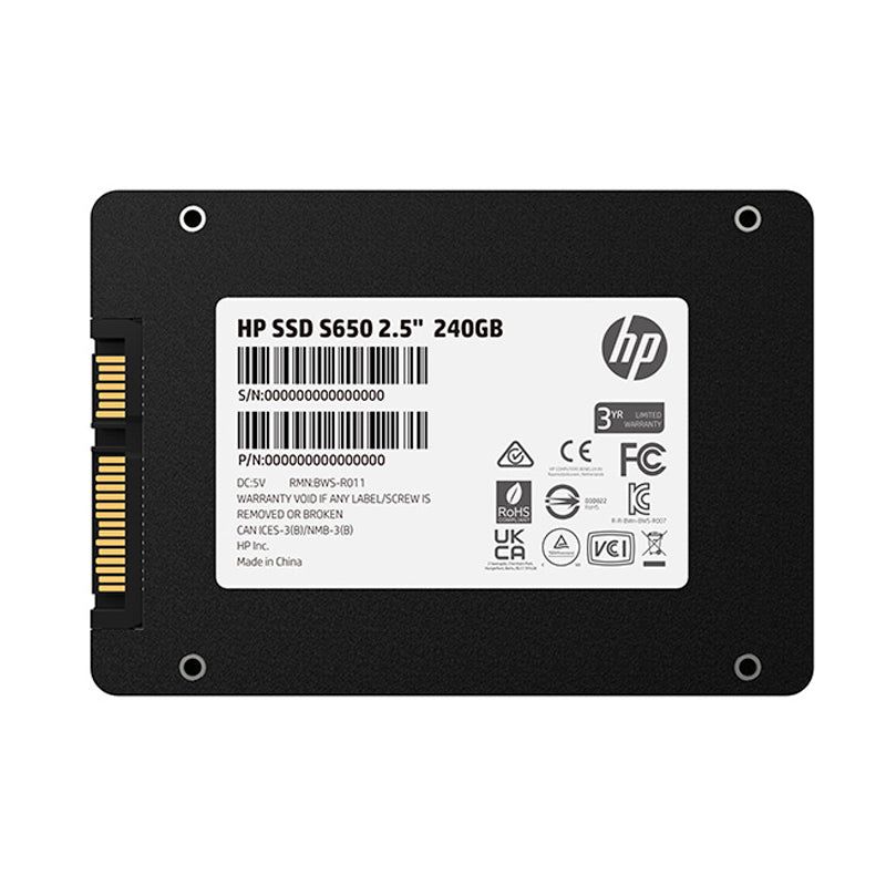 UNIDAD EN ESTADO SOLIDO HP SSD S650 2.5" 240GB SATA III 6GB/S - SMART BUSINESS