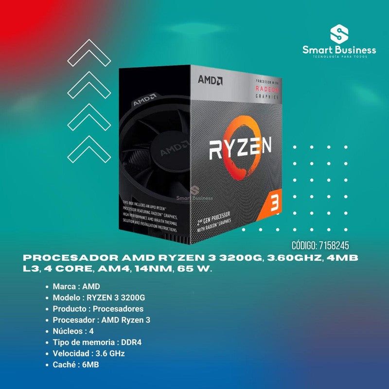 PC Gamer AMD Ryzen™ 3 3200G - A520M-A Pro - SMART BUSINESS