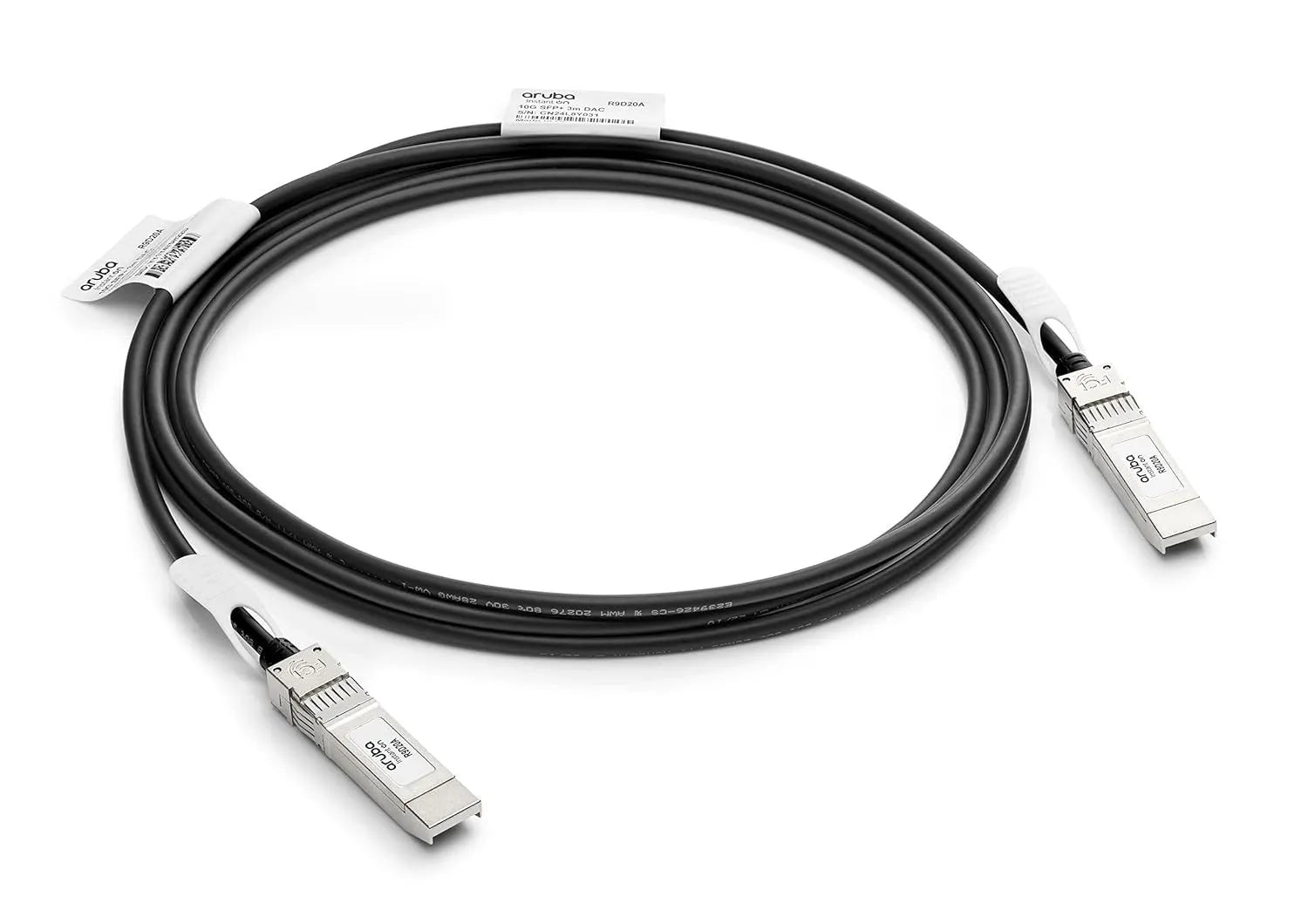 ARUBA CABLE R9D20A SFP+ MACHO - SFP+ MACHO, 3 METRO, NEGRO/PLATA - SMART BUSINESS