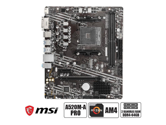 Placa Madre Msi A520M-A Pro (911-7C96-031) Socket Am4 | Ram Ddr4 Buss 4600Mhz - SMART BUSINESS