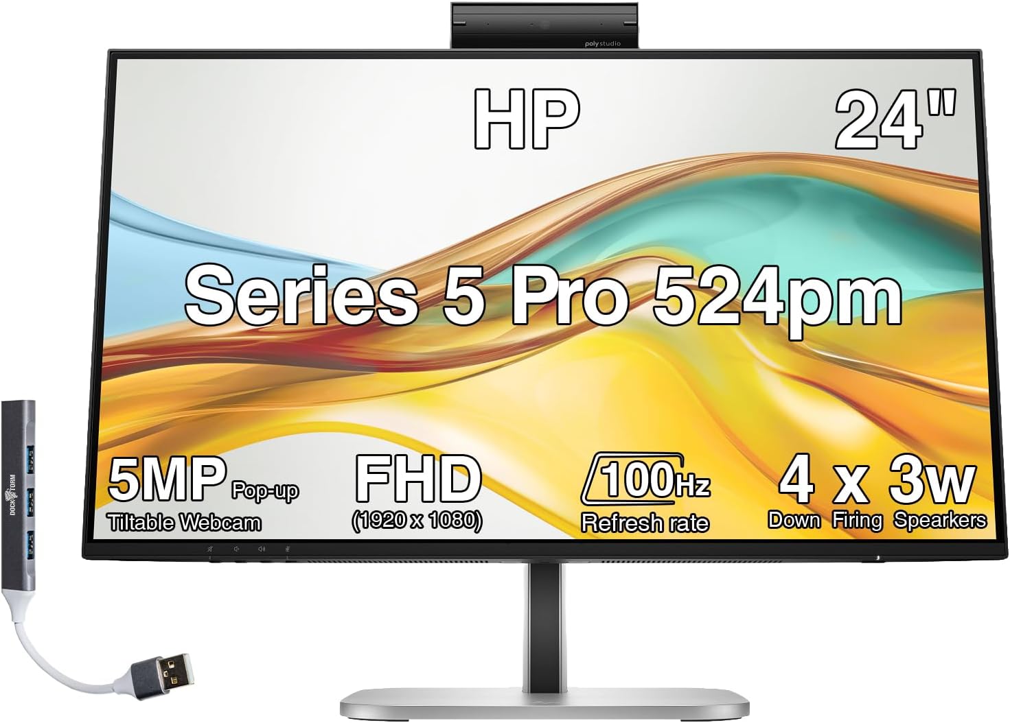 Monitor HP Series 5 Pro 524pm 23.8 pulgadas FHD USB-C vista frontal