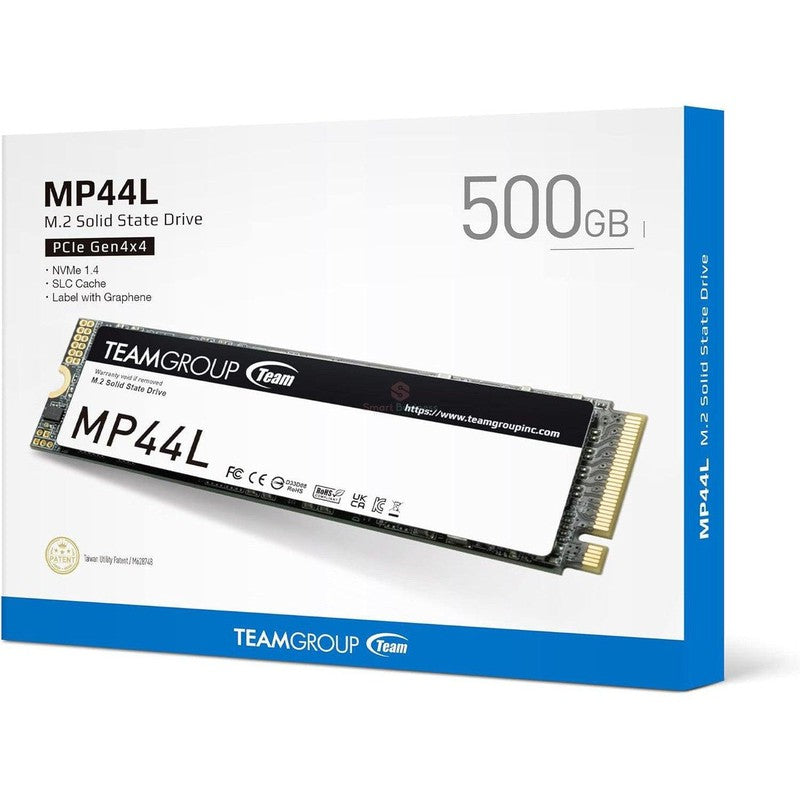 TEAMGROUP MP44L 500GB SLC CACHÉ NVME 1.4 PCIE GEN 4X4 M.2 2280 LAPTOP Y SSD DE ESCRITORIO (R/W VELOCIDAD DE HASTA 5,000/3,700MB/S)