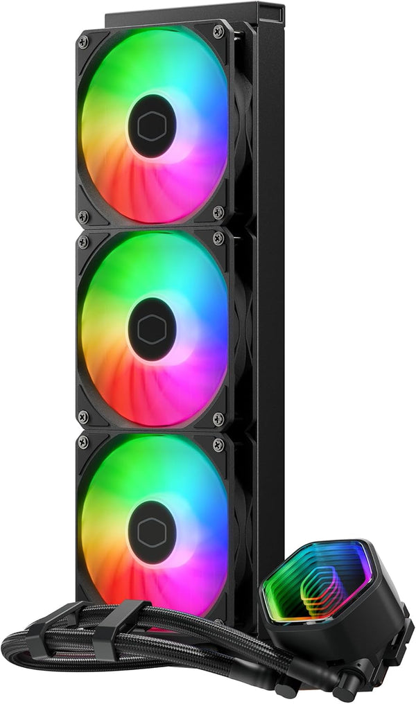 Cooler Master MasterLiquid 360 Core II ARGB – AIO 360 mm con RGB, bomba Dual Chamber, CryoFuze, compatible Intel/AMD, instalación rápida