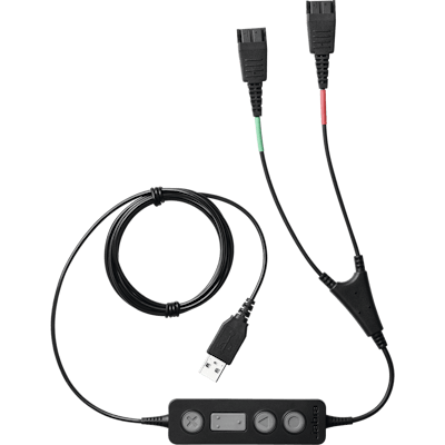 JABRA CABLE ADAPTADOR LINK 265, USB MACHO - 2X QD, NEGRO
