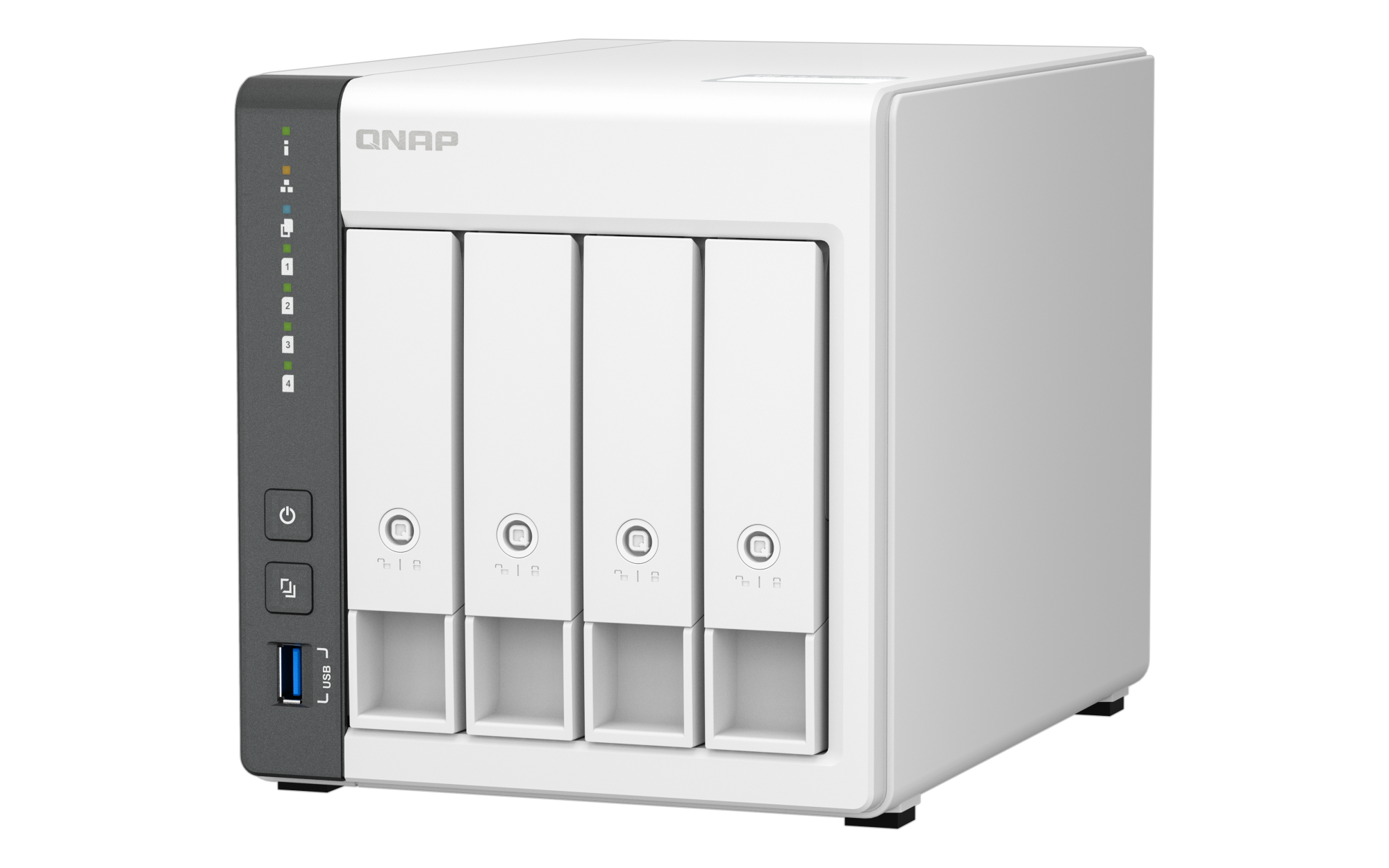 NAS QNAP TS-433-4G-US — 617 1769999234 derecha20superior — sin discos incluidos