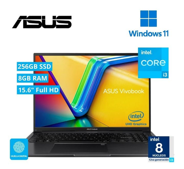 NOTEBOOK ASUS VIVOBOOK GO 15 E1504GA-NJ191 I3-N305,8GB DDR4,256G SSD,FREEDOS, TECLADO ESPAÑOL,GARANTIA 1 AÑO.