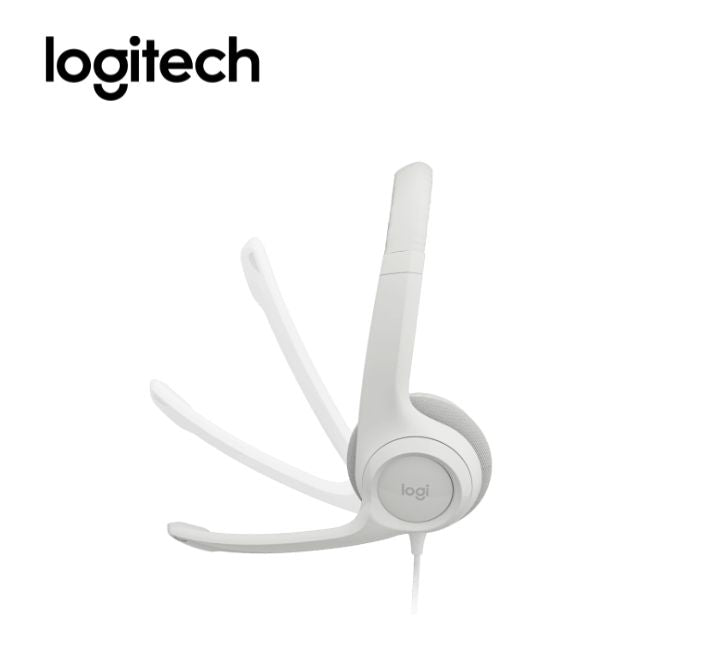 Auriculares USB Blanco con Micrófono y Cancelación de Ruido – Conexión Plug-and-Play para PC, Ideales para Llamadas, Estudio o Trabajo