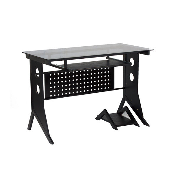 COMPUTER DESK BLACK WITH TEMPERED GLASS TOP XTECH CT-1211