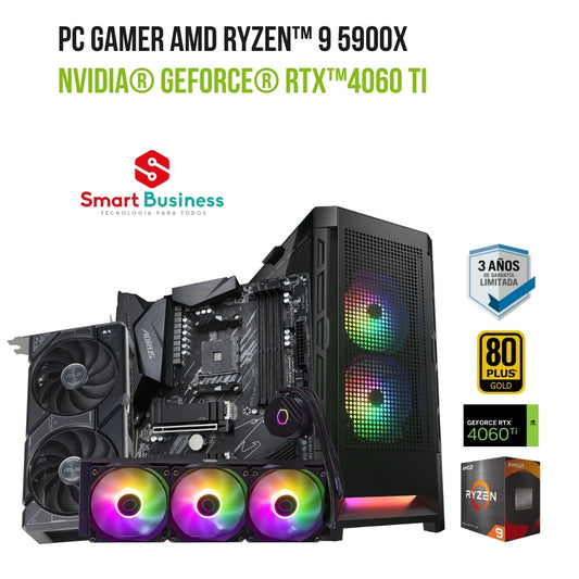 PC Gamer AMD Ryzen™ 9 5900X - T. Video NVIDIA® GeForce®  RTX™4060 TI