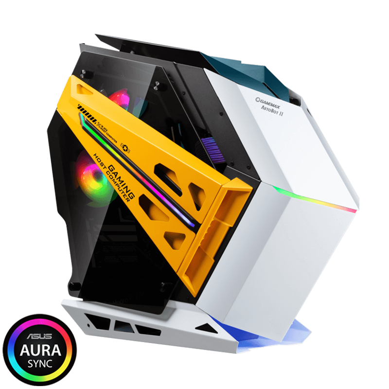 CASE ATX AUTOBOT 2 Aluminio, Case sin Fuente, 2xUSB 3.0, Audio HD, 2x12CM LED RGB COOLER, VT lateral, Full Aluminio, Medidas: 620 x 280 x 560mm, 1x3.5HDD + 3x2.5SDD interno