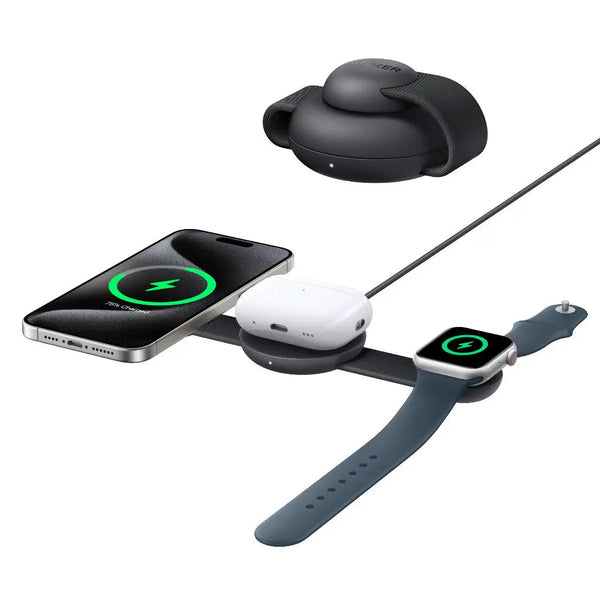 BASE DE CARGA INALÁMBRICA MULTIFUNCIONAL B25M8H11 30W COMPATIBLE APPLE Y ANDROID