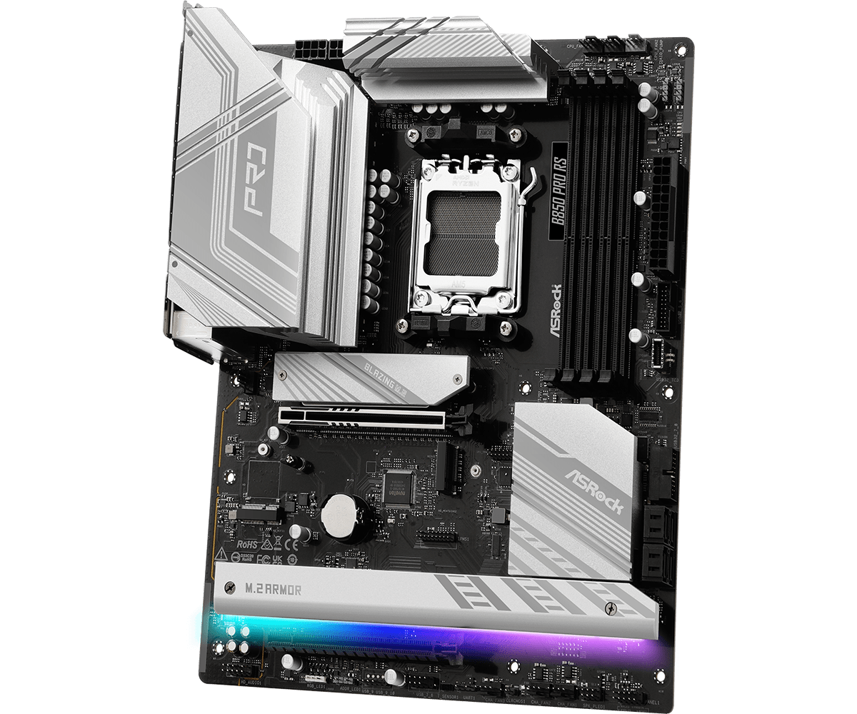 MOTHERBOARD ASROCK B850 PRO RS, CHIPSET AMD B850, SOCKET AM5, ATX, COMPATIBLE DDR5, USB-C
