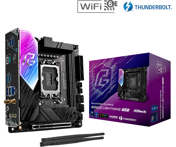 MOTHERBOARD ASROCK B860I LIGHTNING WIFI CHIPSET INTEL B860 LGA 1851 HDMI MINI-ITX COMPACTA Y POTENTE