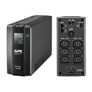 APC Back‑UPS Pro BR650MI | UPS Torre 650 VA / 390 W con AVR y Pantalla LCD | 6 Tomas de Salida | Autonomía hasta 25 min a 100 W | Protección contra Sobretensiones y Línea de Datos