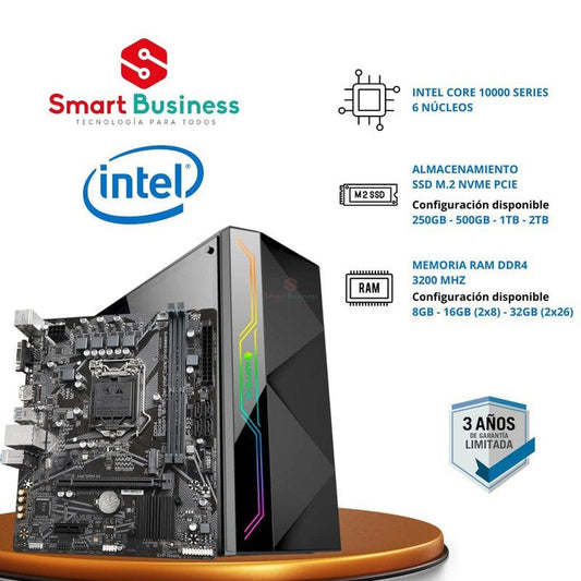 , Computadora Intel Core I5-10 Gen, 8GB (1x8) - 250GB M.2 NVMe, SMART BUSINESS, SMART BUSINESS
