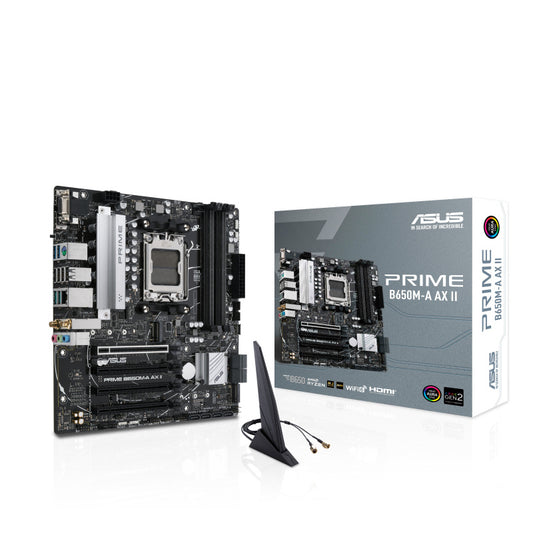 Tarjeta Madre ASUS Micro-ATX PRIME B650M-A AX II, S-AM5, AMD B650, HDMI, 128GB DDR5 para AMD