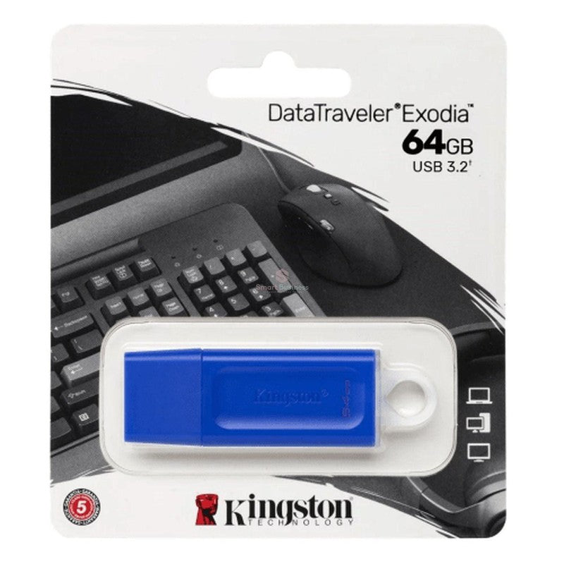 KC-U2G64-7GB, MEMORIA USB 64GB KINGSTON DATA TRAVELER EXODIA V 3.2 RED (PN:KC-U2G64-7GR), KINGSTON, SMART BUSINESS