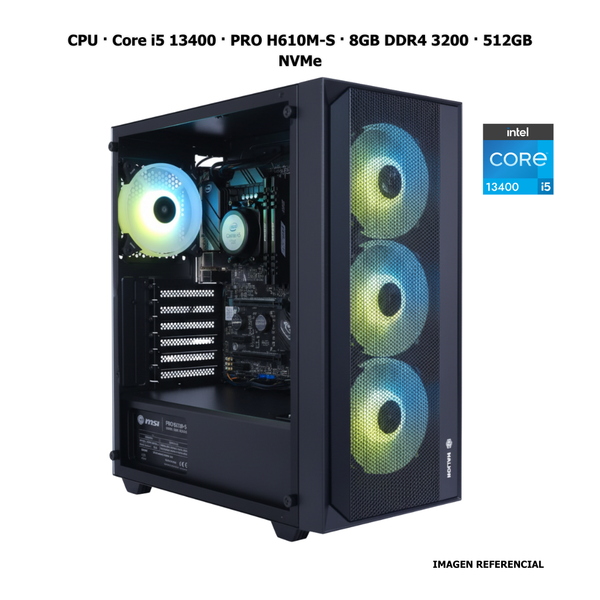 CPU · Core i5 13400 · PRO H610M-S · 8GB DDR4 3200 · 512GB NVMe
