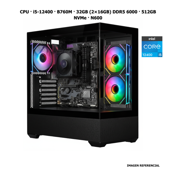 CPU · i5-12400 · B760M AORUS ELITE AX · 32GB (2×16GB) DDR5 6000 · 512GB NVMe · N600