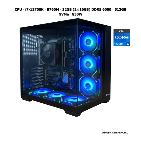 CPU · Core i7-12700K · B760M · 32GB (2×16GB) DDR5 6000 · 512GB NVMe · 850W