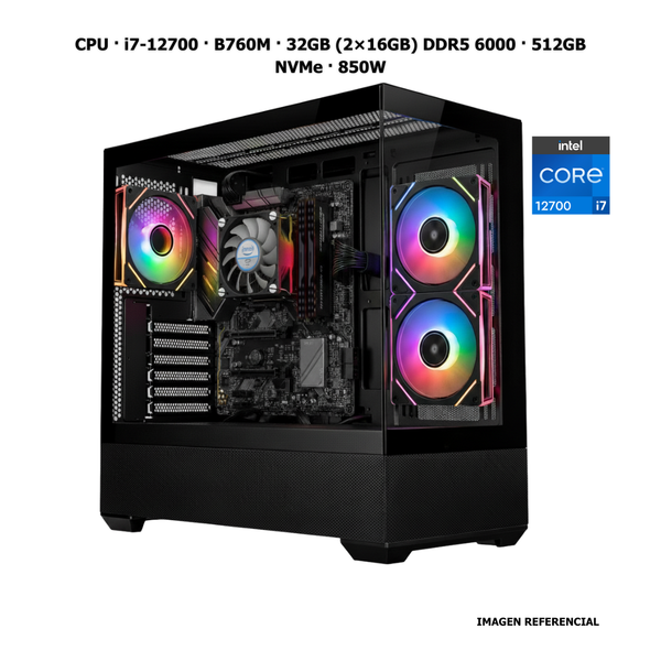 CPU · Core i7-12700 · B760M · 32GB (2×16GB) DDR5 6000 · 512GB NVMe · 850W