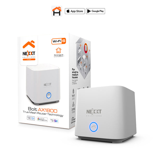 NEXXT SOLUTIONS NCM-X1800 – ROUTER INALÁMBRICO MESH • WI-FI DE ALTA VELOCIDAD • COBERTURA AMPLIADA • DISEÑO COMPACTO Y MODERNO
