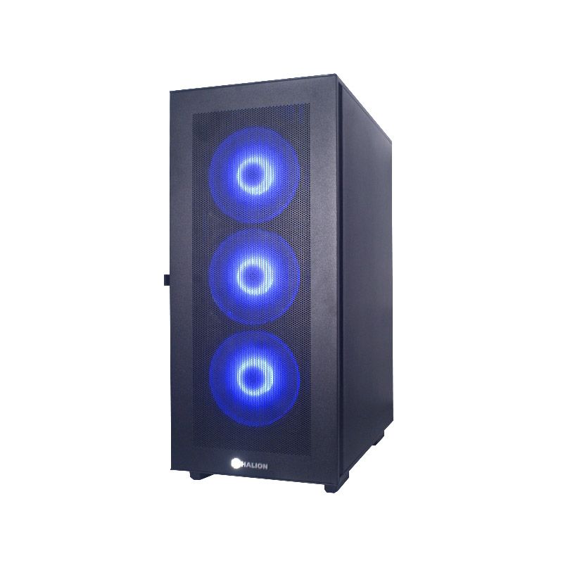 CASE ATX, DRAGON C480M, Case sin Fuente, 2xUSB 2.0, 1xUSB 3.0, Audio HD, 4x12CM LED RGB COOLER, Malla lateral, Medidas: 380 x 210 x 490 mm, 2x3.5HDD, 2x2.5SDD interno