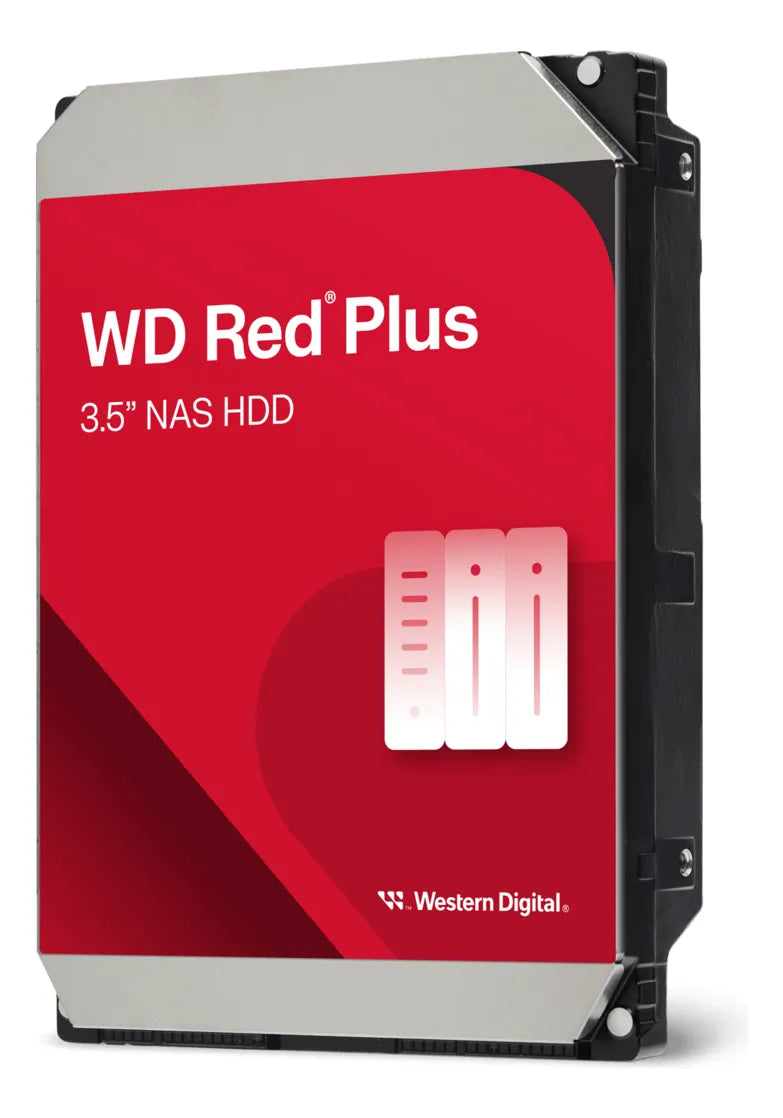 WD Red Plus WD100EFGX – Disco duro interno 10 TB 3.5″ SATA III 6 Gb/s, 7200 RPM, 256 MB caché, optimizado para NAS con tecnología NASware, funcionamiento 24/7, alta fiabilidad y eficiencia energética