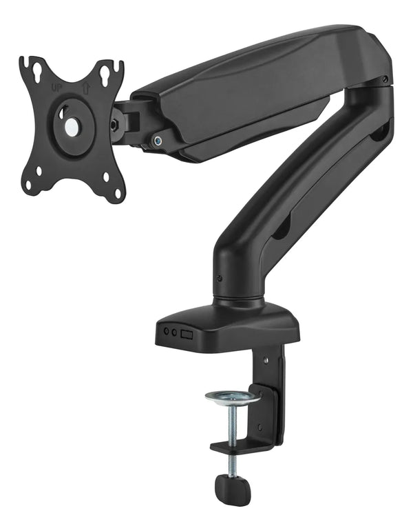 RACK DE ESCRITORIO HIDRÁULICO PARA MONITOR DE 17 A 32 PULGADAS, AJUSTE ERGONÓMICO, SOPORTE RESISTENTE EN COLOR NEGRO IDEAL PARA OFICINA, GAMING O STREAMING