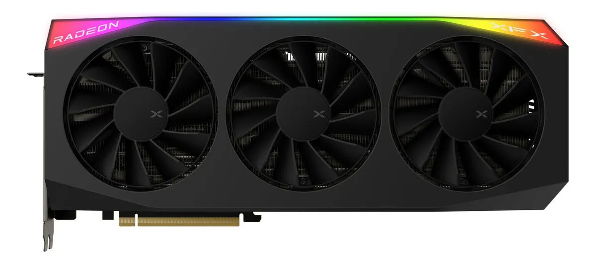 XFX Mercury RX‑97TRGBBB9 – Tarjeta gráfica AMD Radeon RX 9070 XT OC Gaming Edition con RGB, 16 GB GDDR6, PCIe 5.0, 256 bit, RDNA 4, boost 3100 MHz, 3×DP 2.1, HDMI 2.1, triple ventilador