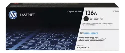 HP W1360A (136A) – TÓNER NEGRO PARA LASERJET M211 • RENDIMIENTO 1,150 PÁGINAS • IMPRESIÓN NÍTIDA Y CONFIABLE