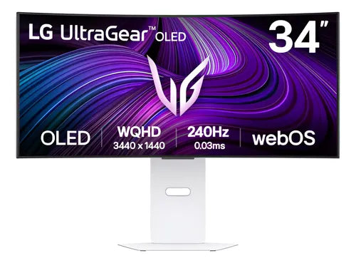 MONITOR GAMER LG ULTRAGEAR 34" OLED CURVO UW-QHD 3440X1440 240HZ 0.03MS CON ALTAVOCES, USB-C, HDMI, DISPLAYPORT Y MONTURA VESA