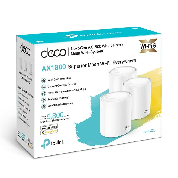 TP-LINK Deco X20 - Sistema Wi-Fi (3 enrutadores) - 1GbE