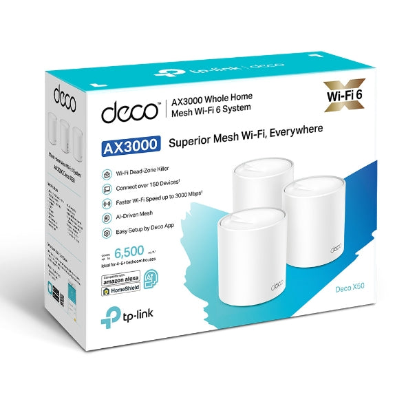 TP-LINK Deco X50 - - sistema Wi-Fi - (3 enrutadores)