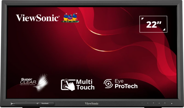 MONITOR VIEWSONIC TD2223 22″ FULL HD – PANTALLA TÁCTIL IR 10 PUNTOS, CRISTAL RESISTENTE 7H, CONECTIVIDAD HDMI/VGA/DVI, IDEAL PARA KIOSCOS Y USO PROFESIONAL