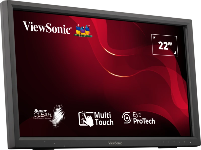 MONITOR VIEWSONIC TD2223 22″ FULL HD – PANTALLA TÁCTIL IR 10 PUNTOS, CRISTAL RESISTENTE 7H, CONECTIVIDAD HDMI/VGA/DVI, IDEAL PARA KIOSCOS Y USO PROFESIONAL