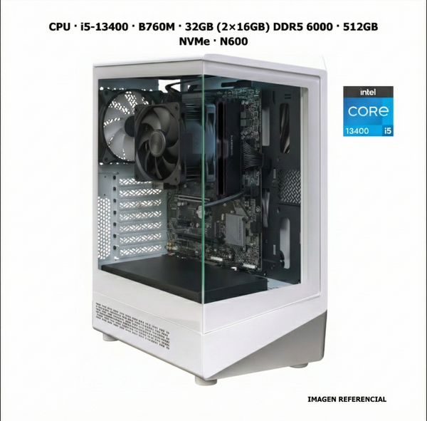 CPU · Core i5-13400 · B760M · 32GB (2×16GB) DDR5 6000 · 512GB NVMe · N600