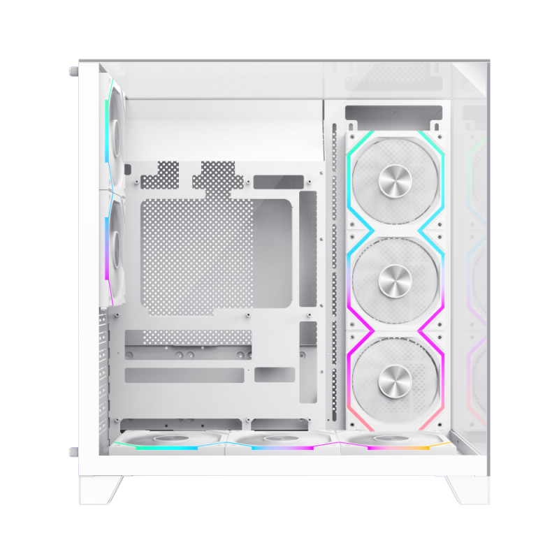 CASE ATX INFINITY PRO WT, 1xUSB 3.0, USB TYPE C, CHASIS VIDRIO TEMPLADO SUPERIOR, LATERAL Y FRONTAL. Medidas: 418 x 272 x 454mm, 1x3.5HDD, 3x3.5SDD interno, Color: Blanco