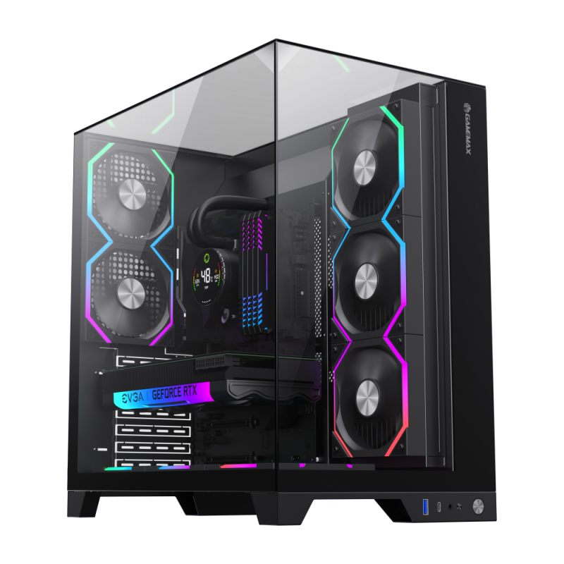 CASE ATX INFINITY PRO, sin Fuente, 1xUSB 3.0, Audio & Mic TRRS, 1xUSB-Tipo C, 5x120mm ARGB COOLER, Vidrio Templado Superior, Frontal y Lateral, Medidas: 418 x 272 x 454mm, 1x3.5HDD + 3x2.5SDD interno