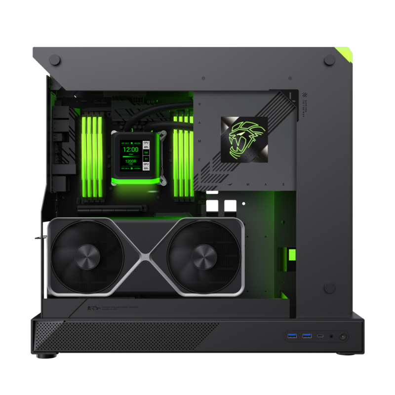 CASE ATX BLADE CONCEPT, Case sin Fuente, 2xUSB 3.0, Audio HD, USB TYPE C, FULL RGB, OPEN AIR, 277 LEDS, Medidas: 498 x 254 x 463mm, 2x3.5HDD interno, 2x2.5SDD