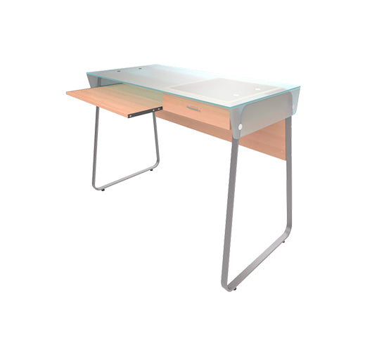 XTECH - DESK S LVL XTF-CD197 - ESCRITORIO PARA COMPUTADORA CON TOPE DE VIDRIO - COLOR: SICOMORO