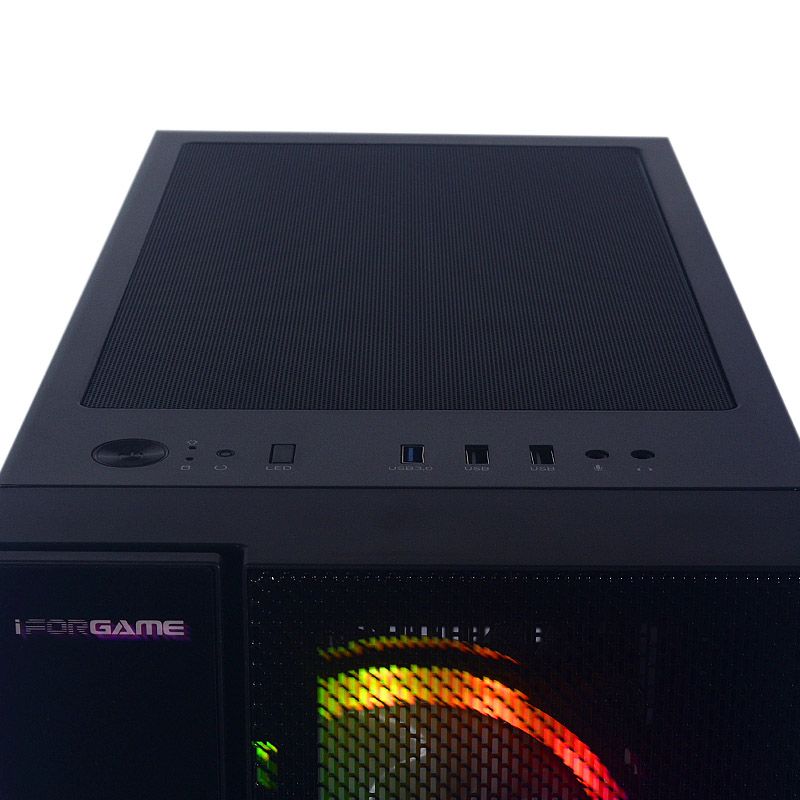 CASE E-ATX IFORGAME J04, Fuente AK600 80+ BRONZE, 2xUSB 2.0, 1xUSB 3.0, Audio HD, 4x12CM LED RGB COOLER, VT lateral y frontal, Medidas: 450 x 210 x 420mm, 2x3.5HDD, 2x2.5SDD interno
