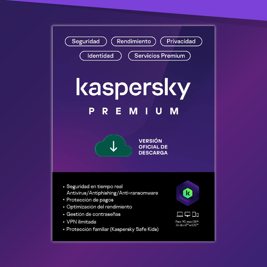 KASPERSKY PREMIUM + CUSTOMER SUPPORT LATAM 5 DVC 3 ACCOUNT KPM 1Y BS DNP