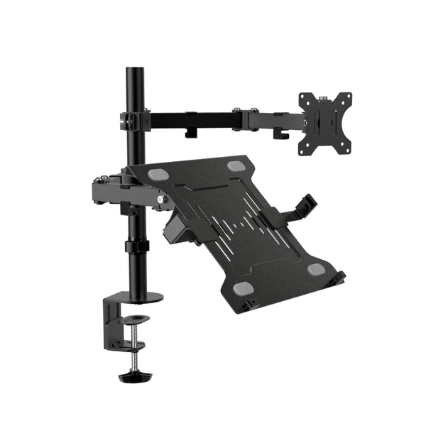 SOPORTE PARA MONITOR Y LAPTOP KMM-301 – PANTALLAS 13-32'', LAPTOPS 10-15.6'', ROTACIÓN 180°, INCLINACIÓN 45°, NEGRO